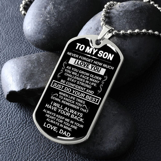 Never Forget | To My Son Dog Tag