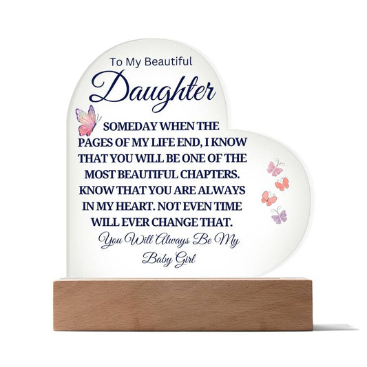 To My Daughter LED Night Lamp - "One of the most beautiful Chapters"