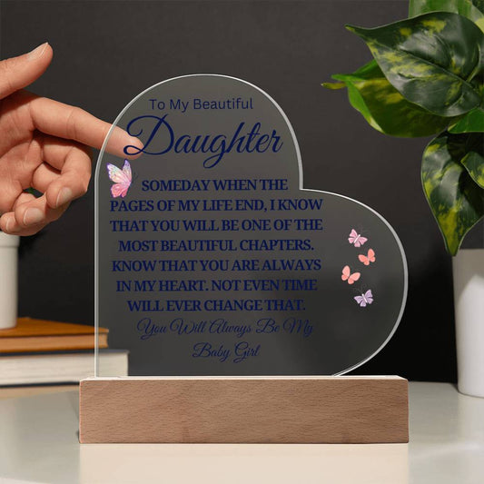 To My Daughter LED Night Lamp - "One of the most beautiful Chapters"