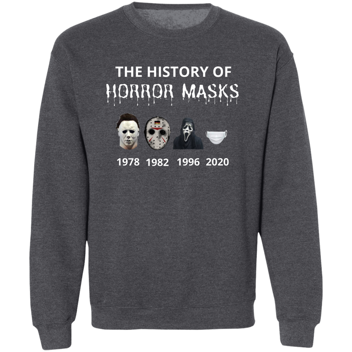 History of Horror Masks Crewneck