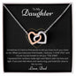 To My Daughter - Interlocking Hearts Necklace - Keepsake Gift