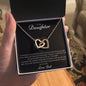 To My Daughter - Interlocking Hearts Necklace - Keepsake Gift