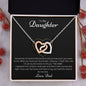 To My Daughter - Interlocking Hearts Necklace - Keepsake Gift
